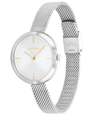 Women's Silver-Tone Stainless Steel Mesh Bracelet Watch 30mm
