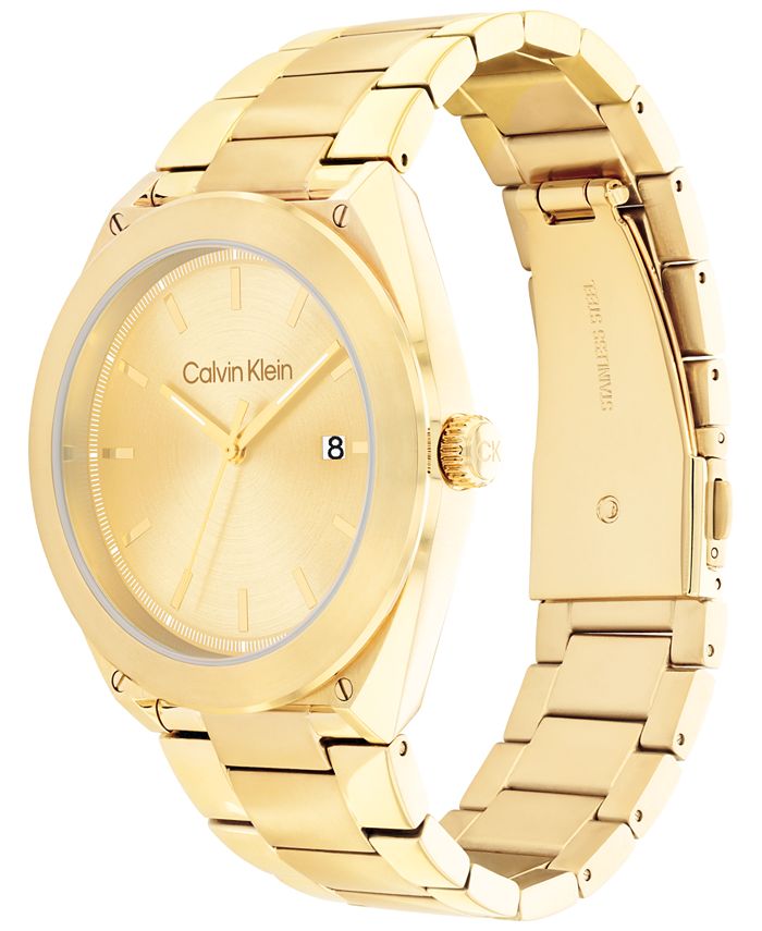 Calvin Klein Men's Gold-Tone Stainless Steel Bracelet Watch 44mm - Macy's