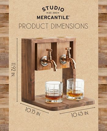 Studio Mercantile Double Wooden Liquor Dispenser - Macy's