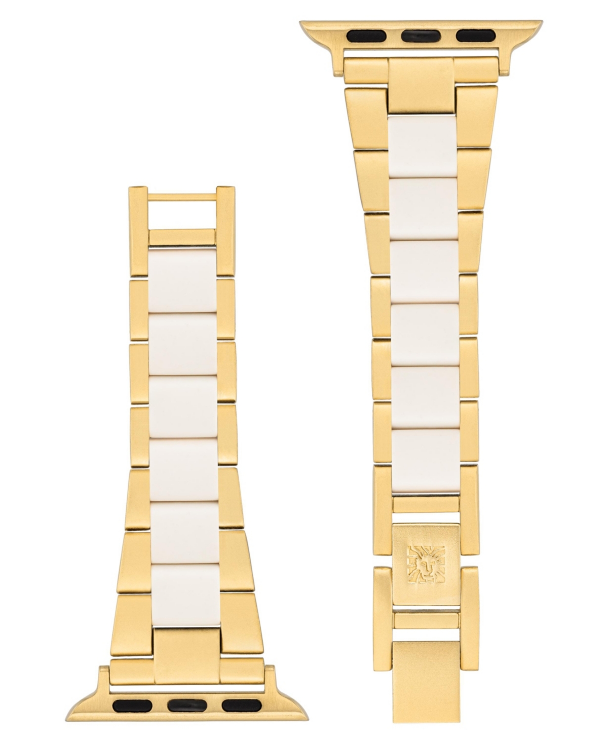 Anne Klein Women's White Oceanworks Plastic And Brushed Gold-tone Alloy Link Bracelet