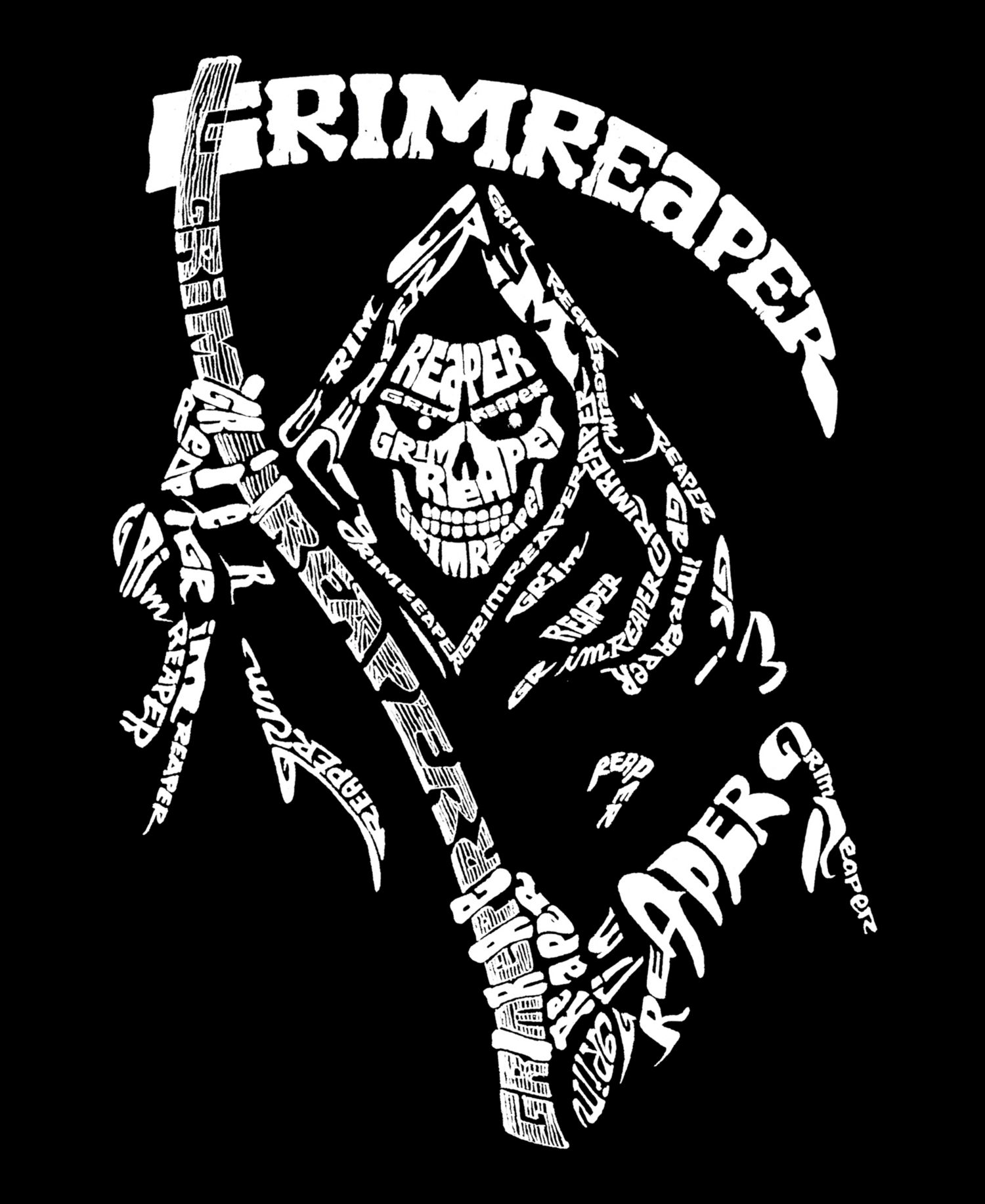 Men's Grim Reaper Word Art Hooded Sweatshirt