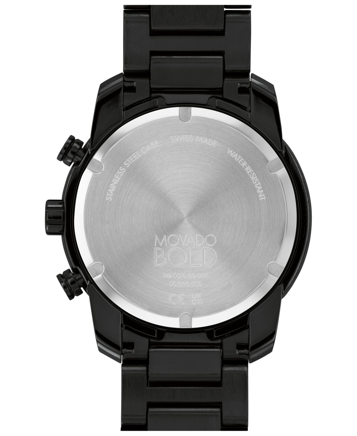 Мужские часы Movado Bold Verso Swiss Quartz Chronograph Ionic Plated Black Steel Bracelet Watch 44mm — фото 3
