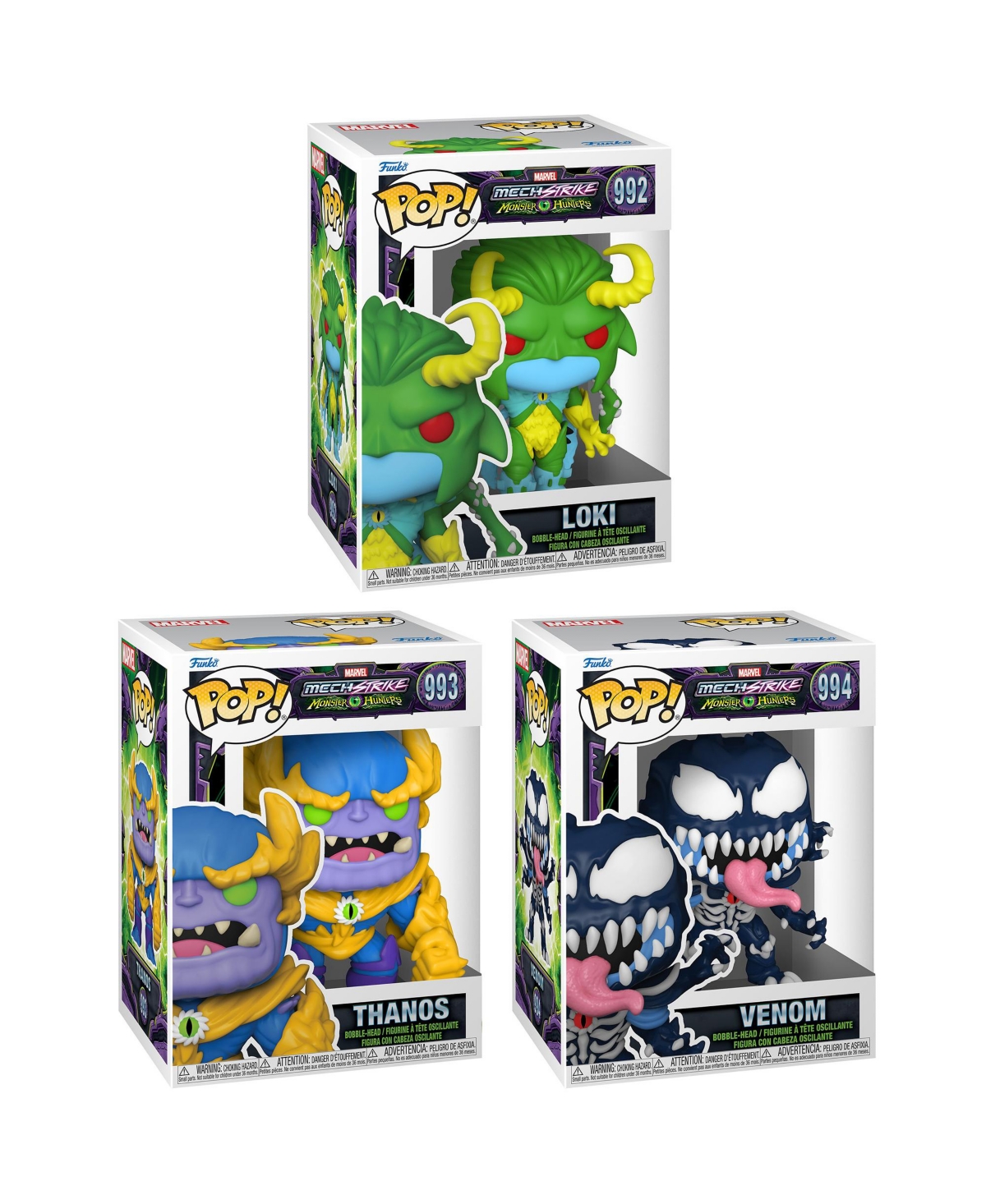 Shop Funko Pop Marvel Mech Strike Monster Hunters Collectors Set 3 Figure Set In Multi