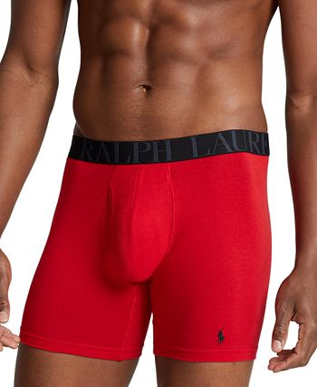 Polo Ralph Lauren Classic Fit w/Wicking 3-Pack Long Leg Boxer Briefs Aerial  Blue/Rugby Royal/Cruise Navy MD