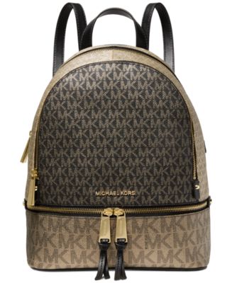  Michael Kors Rhea Zip Medium Backpack Aluminum/Pearl Gray One  Size : Clothing, Shoes & Jewelry