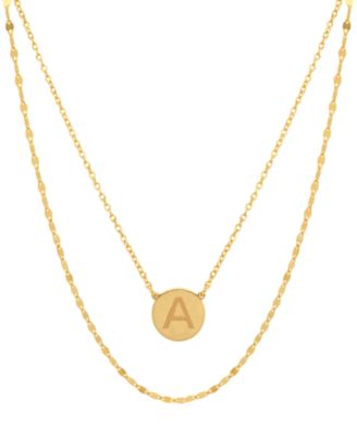 Giani Bernini Initial Disc Layered Pendant Necklaces Created For Macys In Yellow