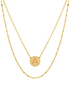 Initial Disc Layered Pendant Necklace in 18k Gold-Plated Sterling Silver, Created for Macy's