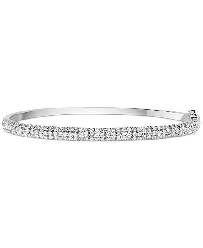 Macy's Diamond Pavé Bangle Bracelet (21/2 ct. t.w.) in 10k White Gold