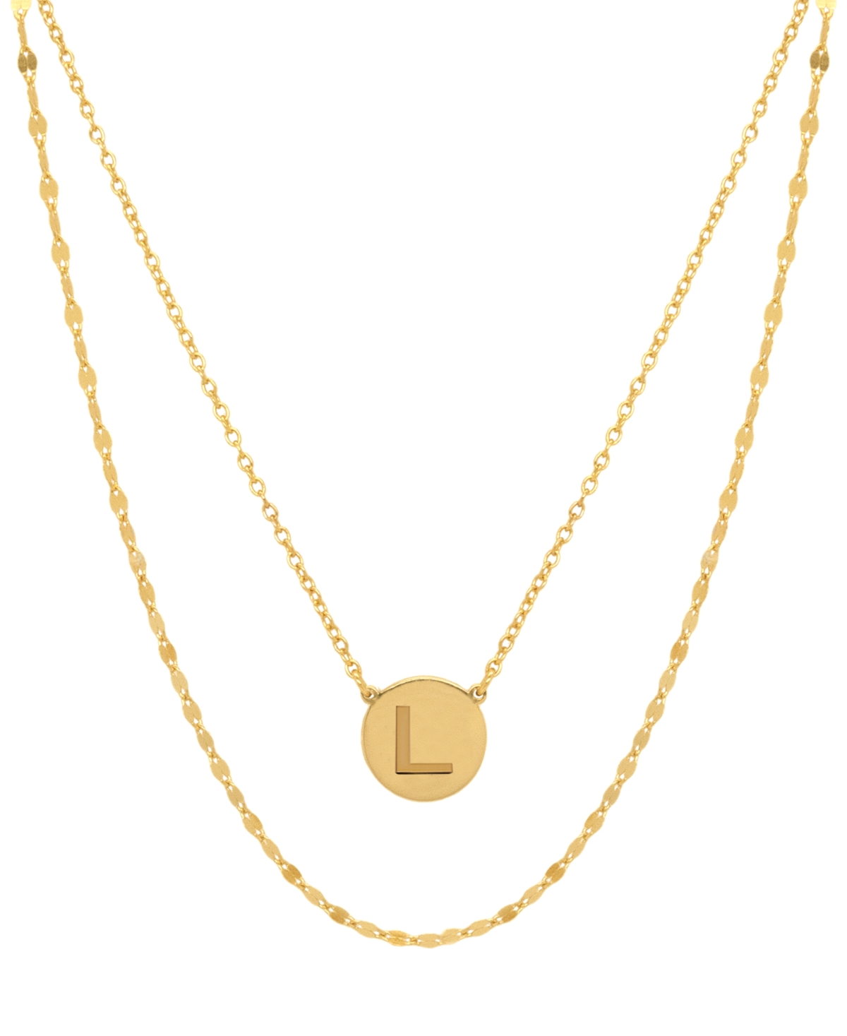 Giani Bernini Initial Disc Layered Pendant Necklace In 18k Gold-plated Sterling Silver, Created For Macy's In Yellow
