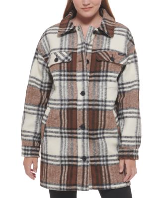 Calvin Klein Jeans - Petite Plaid Drop-Shoulder Shirt Jacket