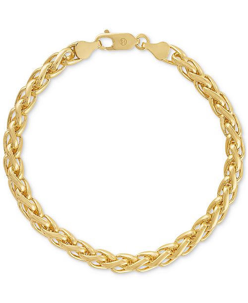 alfani Esquire Men's Jewelry Wheat Link Chain Bracelet Created for Macy's Jewelry & Watches