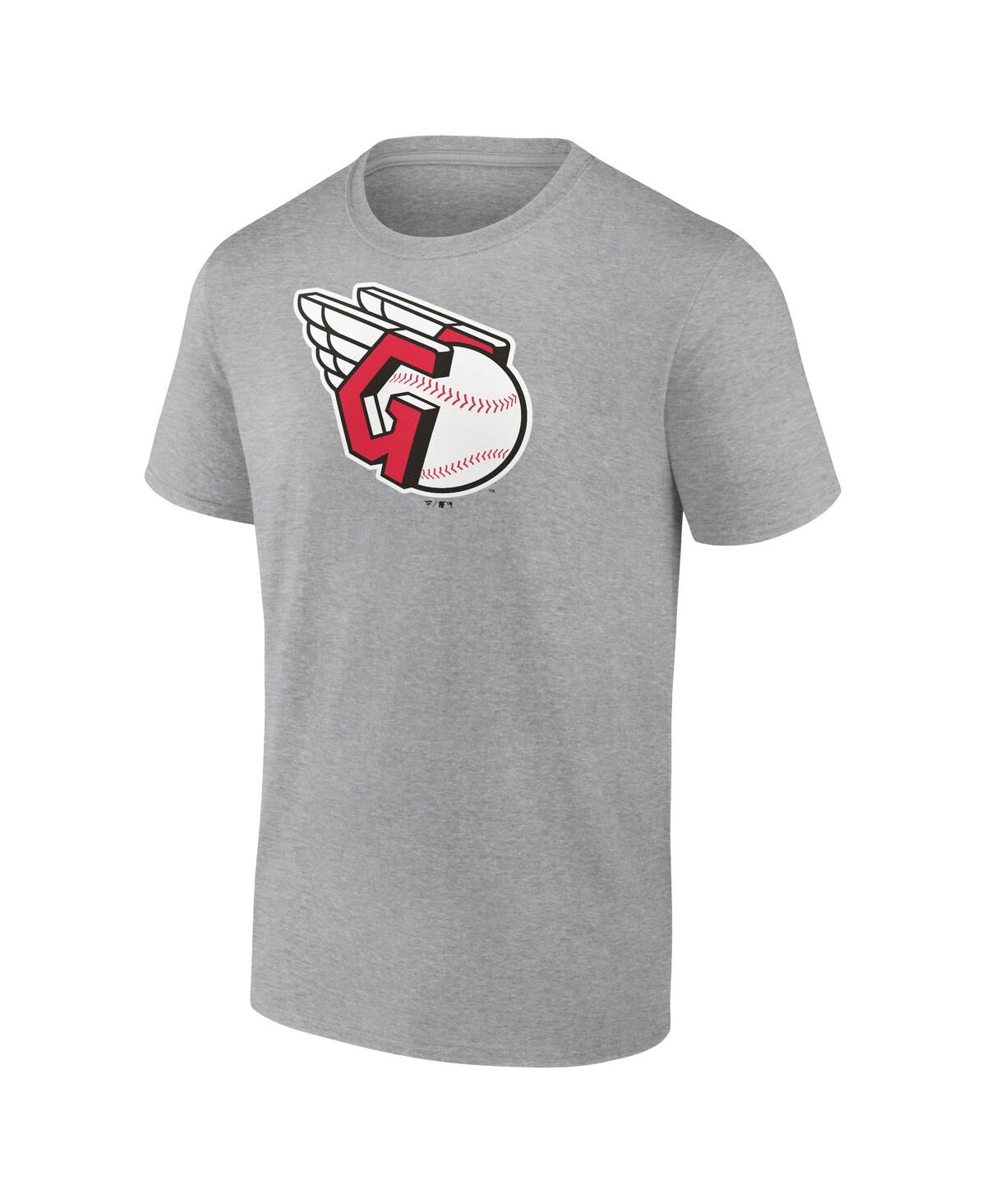 Shop Fanatics Men's  Heathered Gray Cleveland Guardians Official Logo T-shirt