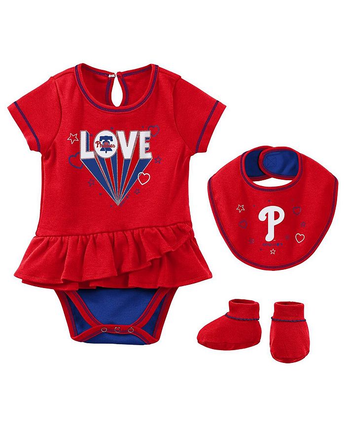 Outerstuff Girls Newborn and Infant Red Philadelphia Phillies Play Your Best Bodysuit Bib and