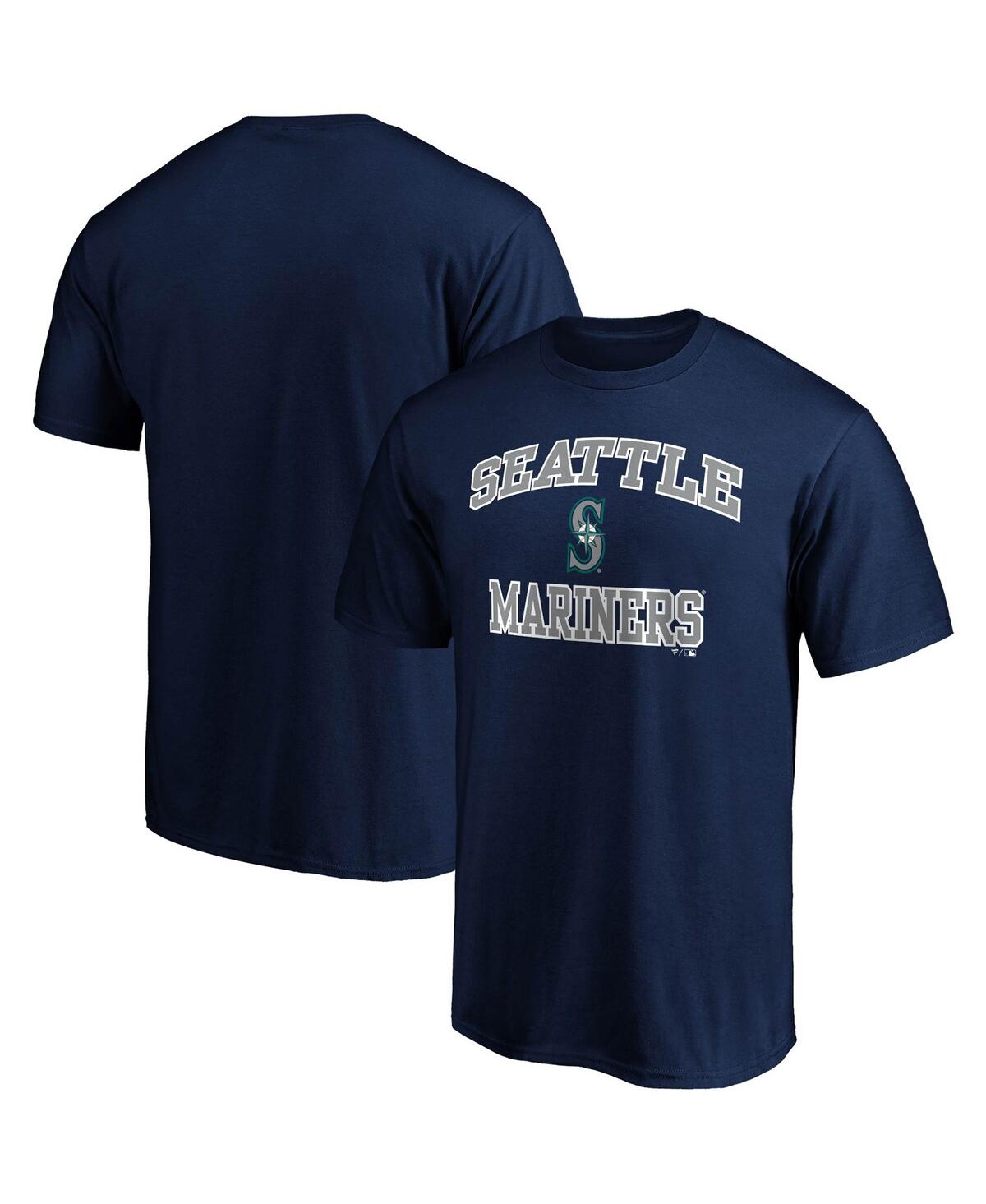 Shop Fanatics Men's  Navy Seattle Mariners Heart And Soul T-shirt