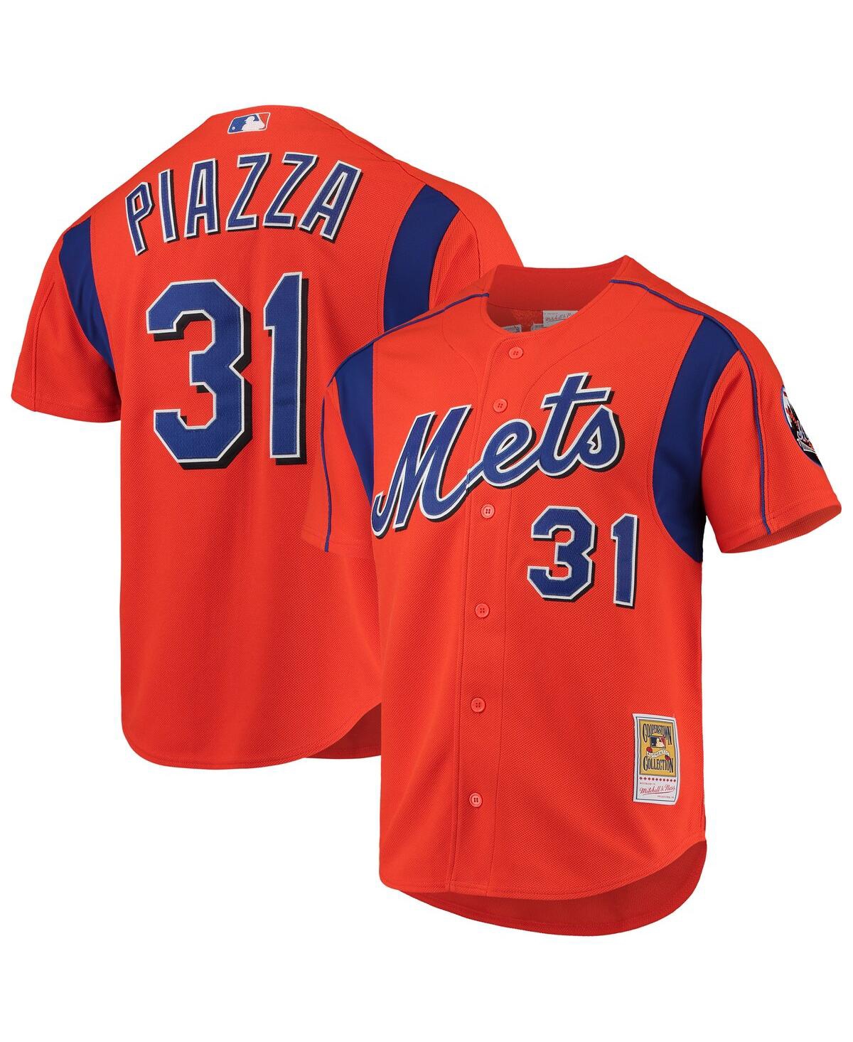 Men's Mitchell & Ness Mike PiazzaNew York Mets Cooperstown Collection Mesh Batting Practice Jersey - Orange