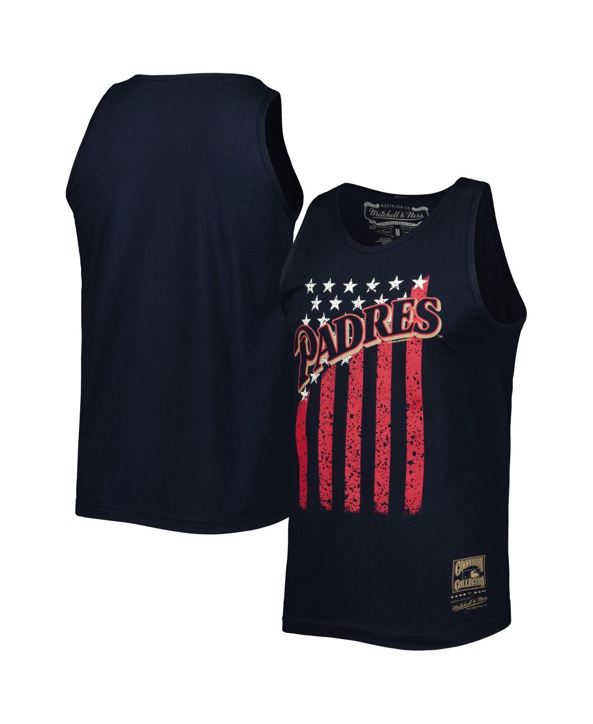 Mitchell & Ness Men's  Navy San Diego Padres Cooperstown Collection Stars And Stripes Tank Top In Navy