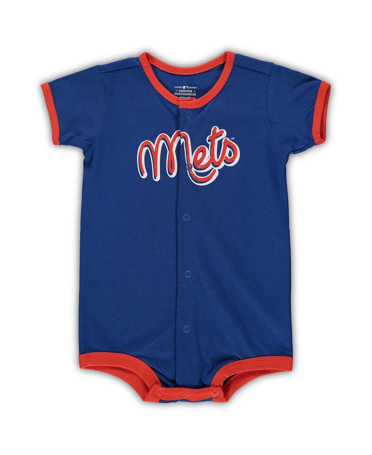 OUTERSTUFF INFANT BOYS AND GIRLS ROYAL NEW YORK METS POWER HITTER ROMPER