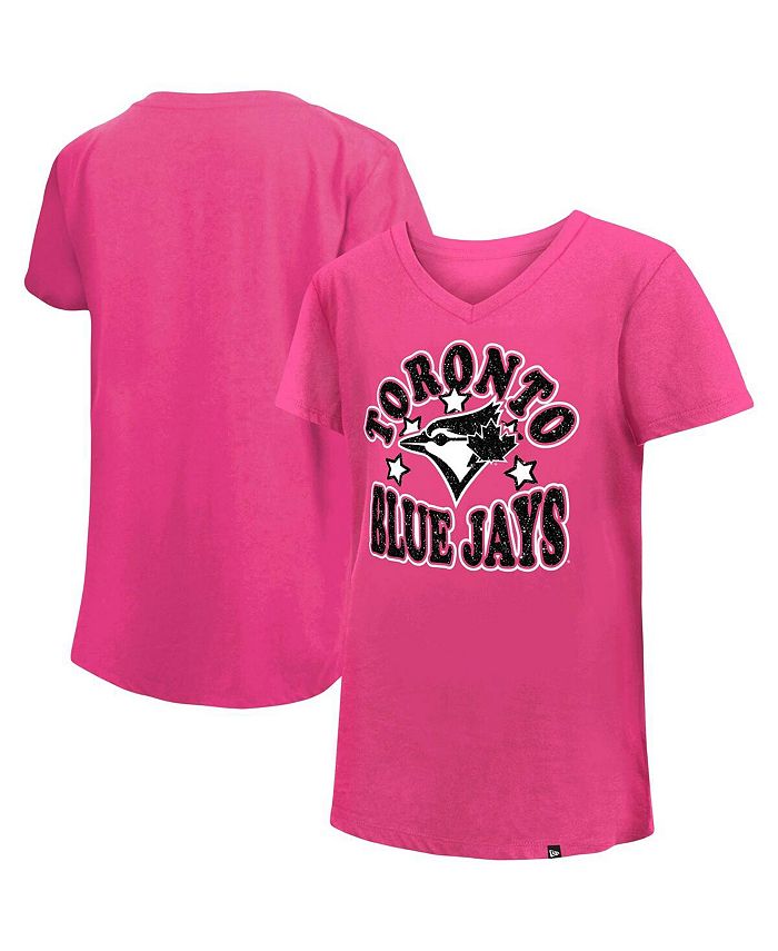 New Era Big Girls Pink Toronto Blue Jays Jersey Stars V-neck T-shirt -  Macy's