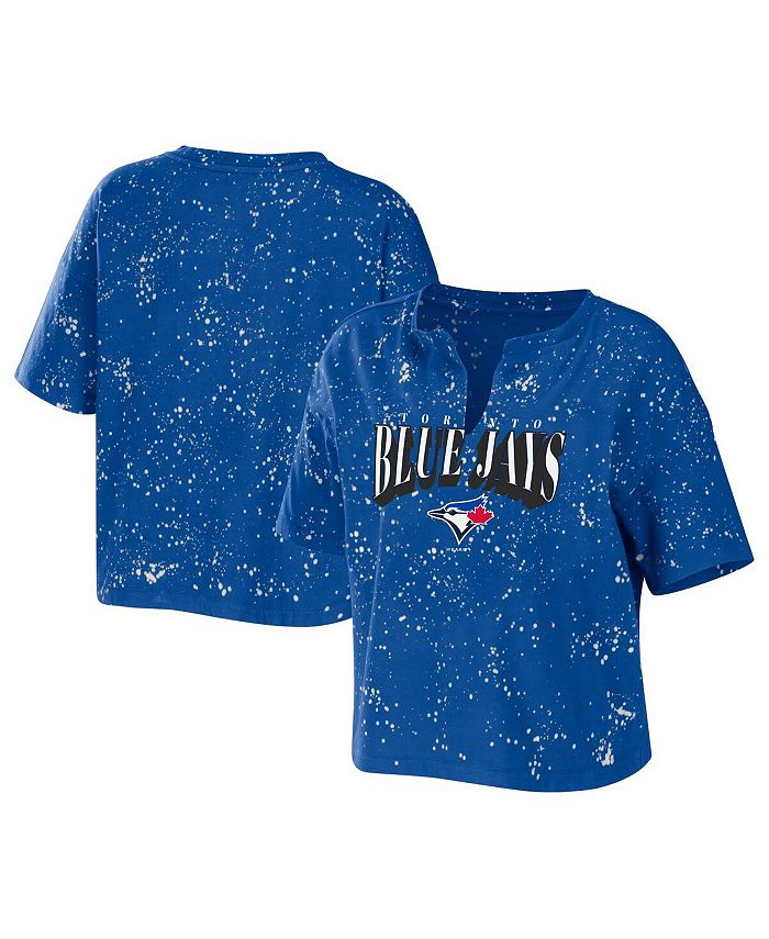 WEAR by Erin Andrews Women's Royal Toronto Blue Jays Notch Neck Tie-Dye T- shirt - Macy's