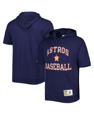 Men s Mitchell Ness Navy Houston Astros Cooperstown Collection Washed Fleece Pullover Short Sleeve Hoodie Macy s