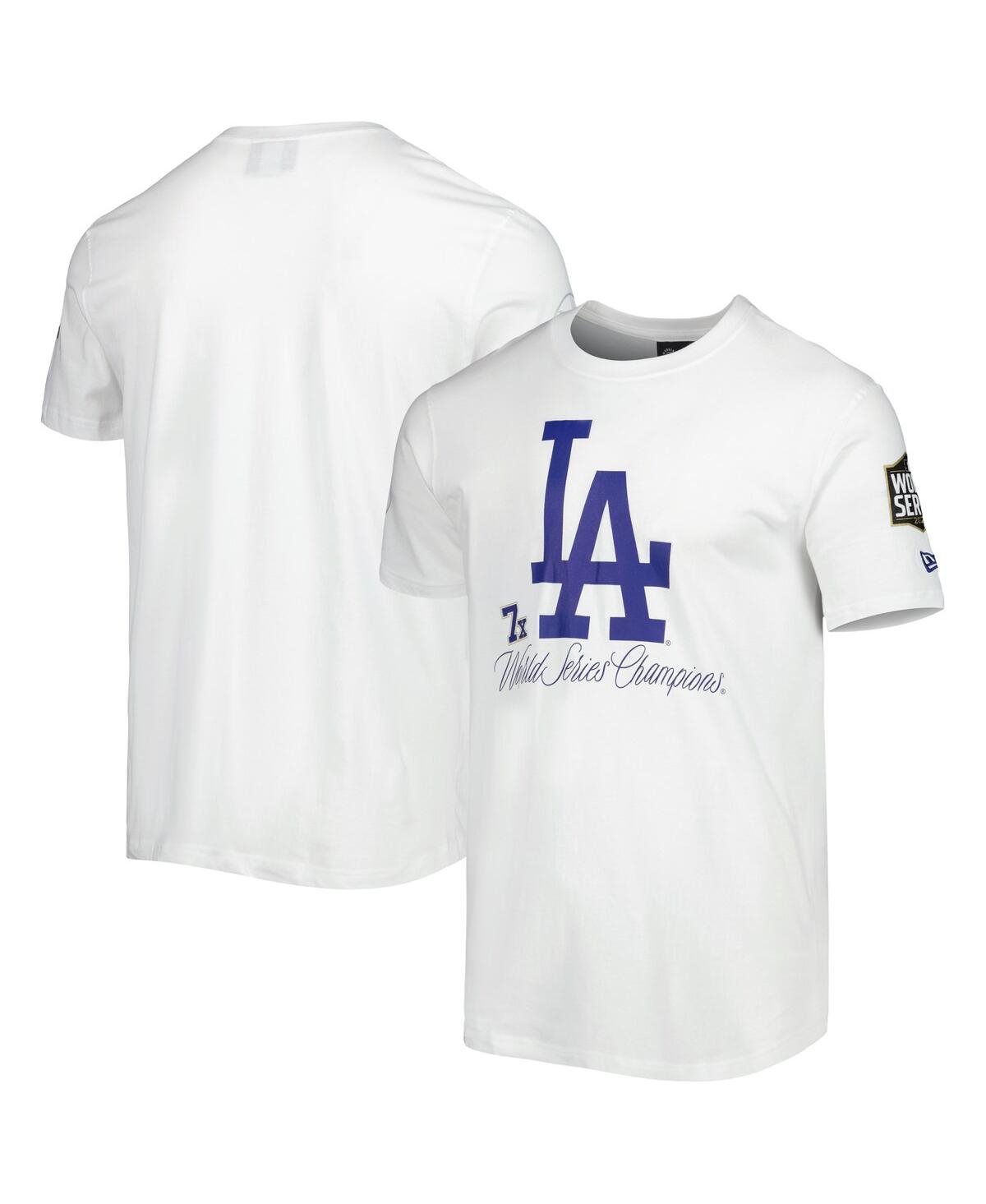 Shop New Era Men's  White Los Angeles Dodgers Historical Championship T-shirt