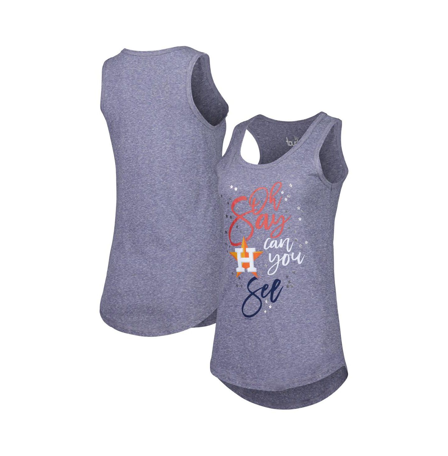 Женский топ Touch Navy Houston Astros Americana Tri-Blend Racerback — фото 2