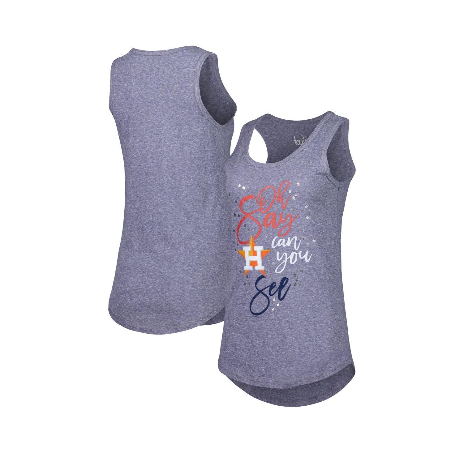 Women's Navy Houston Astros Americana Tri-Blend Racerback Tank Top