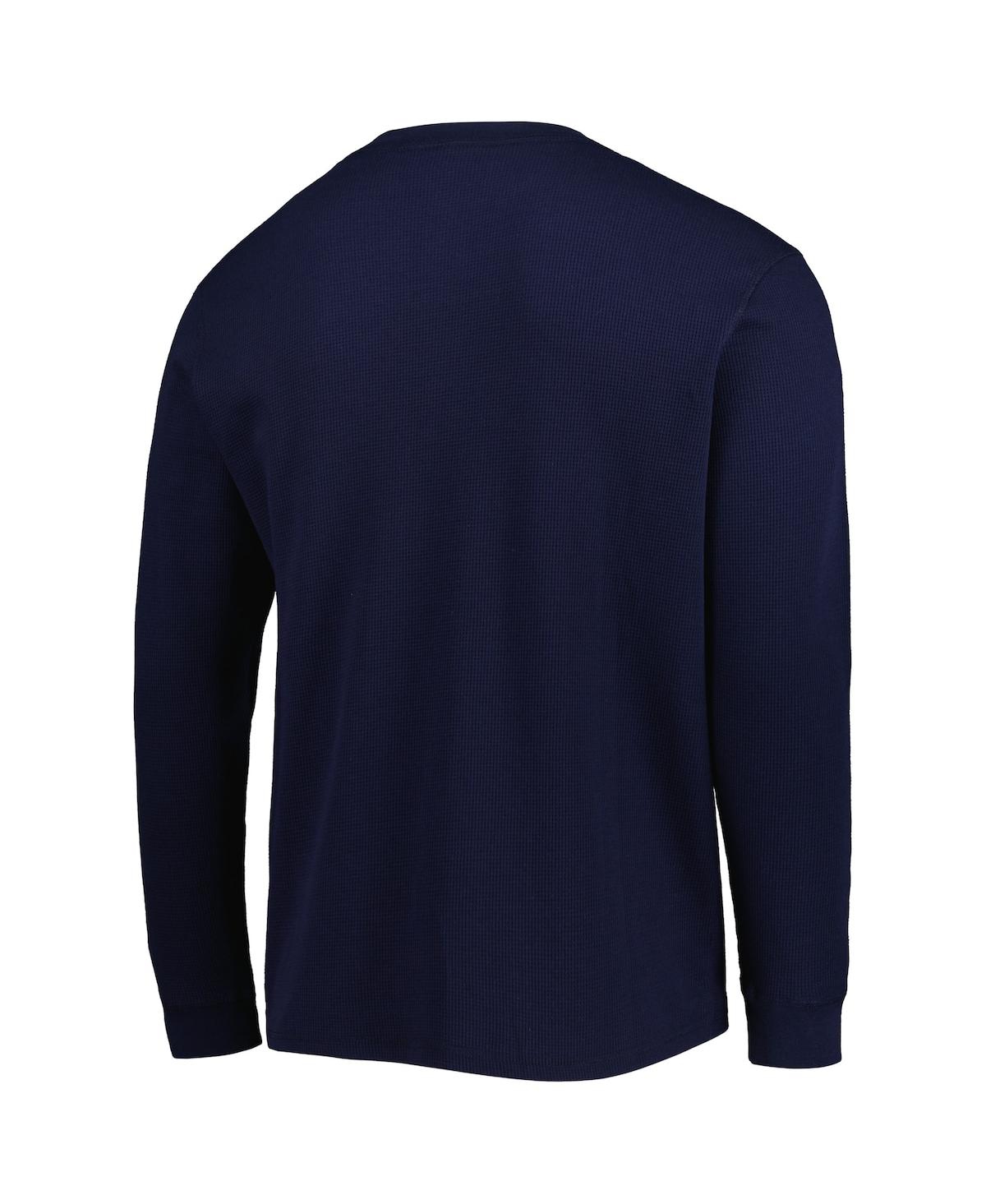 DUNBROOKE MEN'S DUNBROOKE ATLANTA BRAVES NAVY MAVERICK LONG SLEEVE T-SHIRT 