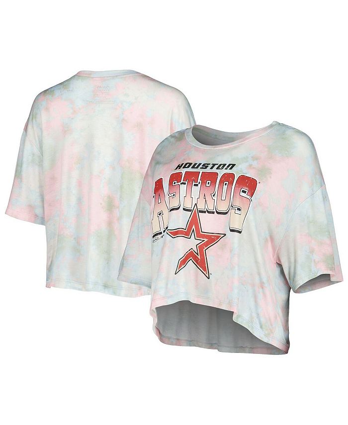 Majestic Women's Threads Houston Astros Cooperstown Collection Tie-Dye Boxy  Cropped Tri-Blend T-shirt - Macy's