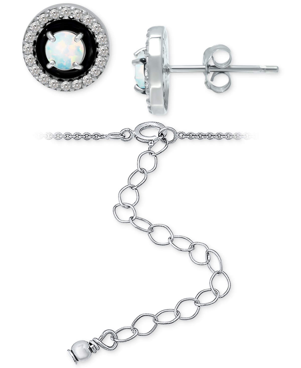 Giani Bernini 2-Pc. Set Blue Topaz, Cubic Zirconia & Enamel Pendant Necklace & Matching Stud Earrings (Also in Amethyst, Lab-Created Ruby, & Lab-Creat