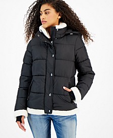 Women's Hooded Faux-Fur-Trim Puffer Coat, Created for Macy's