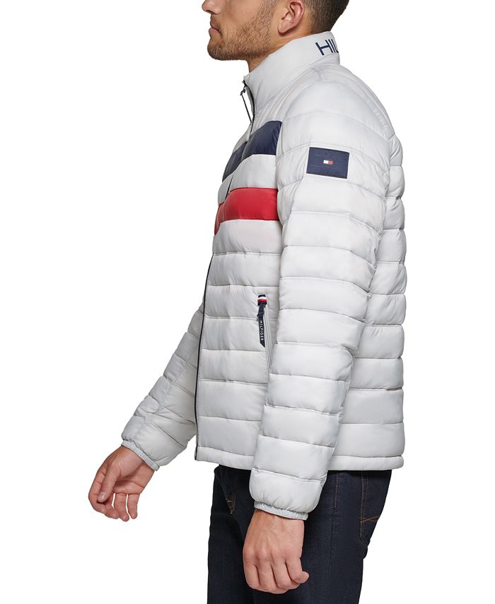 Tommy Hilfiger Men's Quilted Color Blocked Hooded Puffer Jacket - Macy's