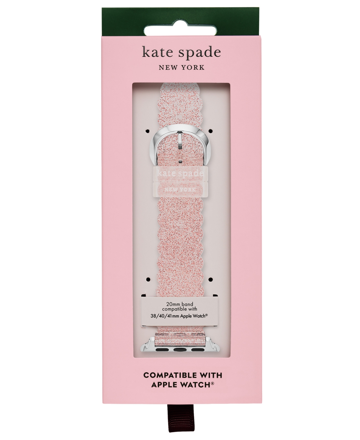 kate spade new york Women'sGlitter Jelly Polyurethane Band for Apple Watch, 38mm, 40mm, 41mm - Pink