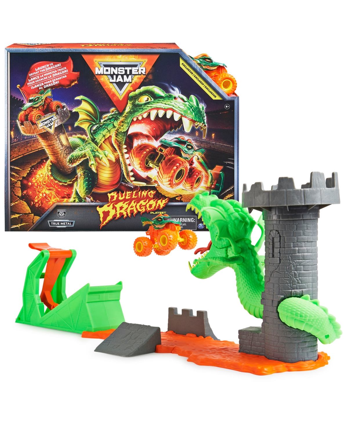 Monster Jam , Dueling Dragon Playset With Dragon Monster Truck In Multicolor