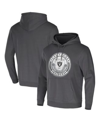 Men's NFL x Darius Rucker Collection by Charcoal Las Vegas Raiders Washed Pullover Hoodie