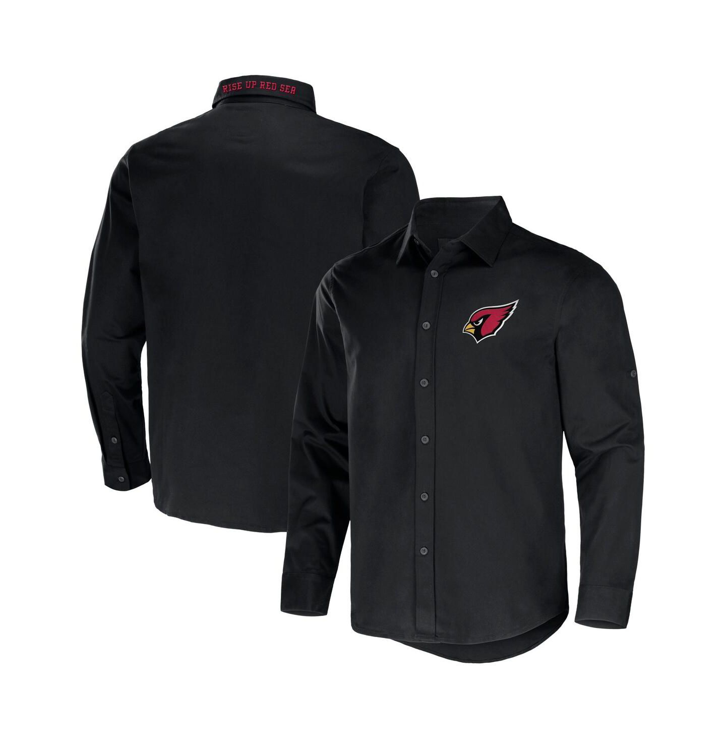 Мужская рубашка Fanatics NFL x Darius Rucker Collection by Black Arizona Cardinals Convertible Twill Long Sleeve Button-Up — фото 1