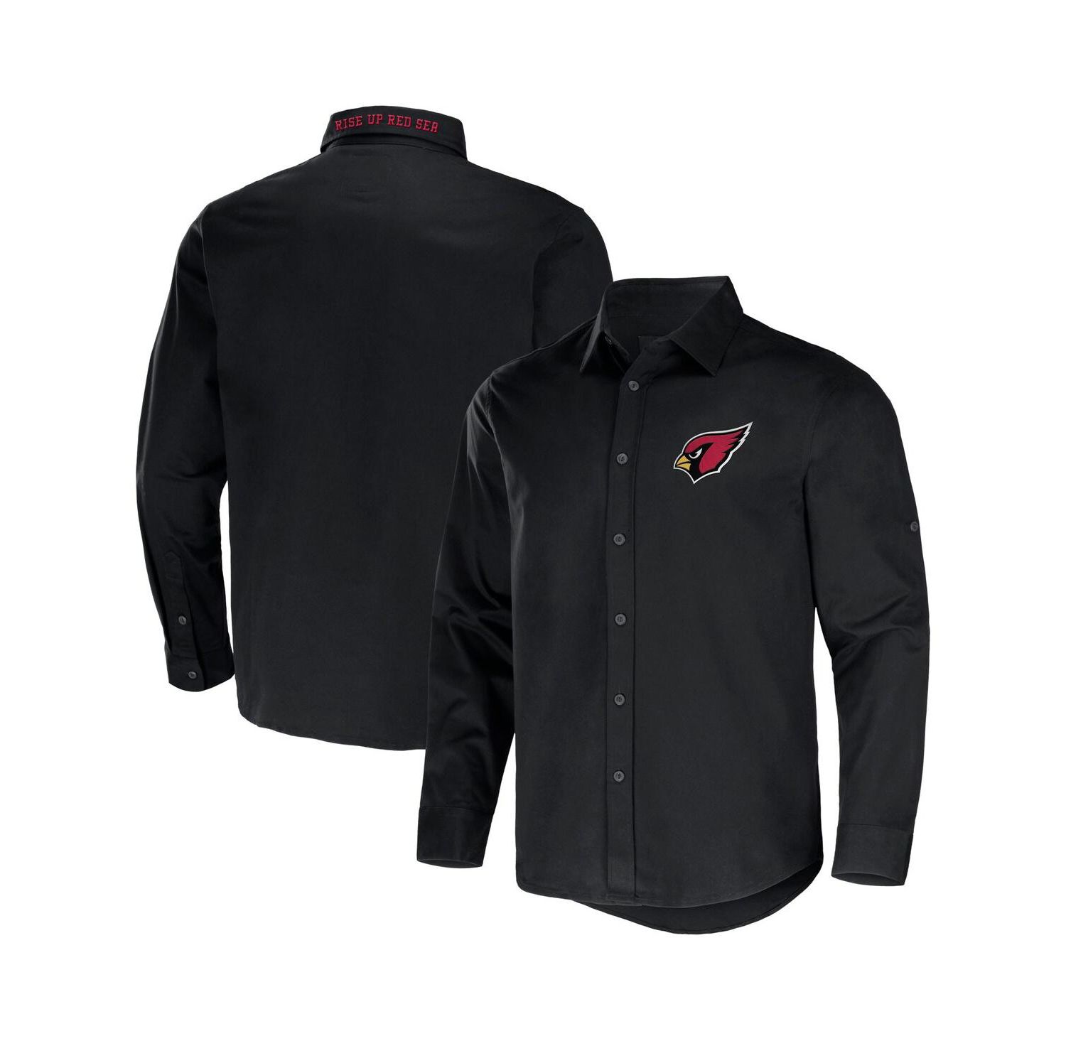 Men's NFL x Darius Rucker Collection by Black Arizona Cardinals Convertible Twill Long Sleeve Button-Up Shirt