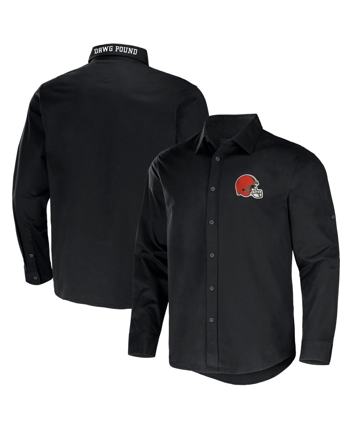 Fanatics Men's Nfl X Darius Rucker Collection By  Black Cleveland Browns Convertible Twill Long Sleev