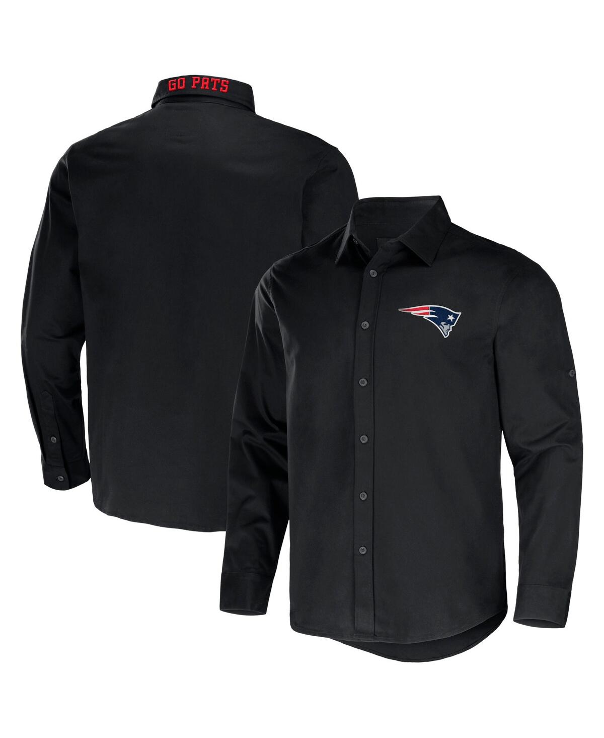 Men's Nfl x Darius Rucker Collection by FanaticsNew England Patriots Convertible Twill Long Sleeve Button-Up Shirt - Black