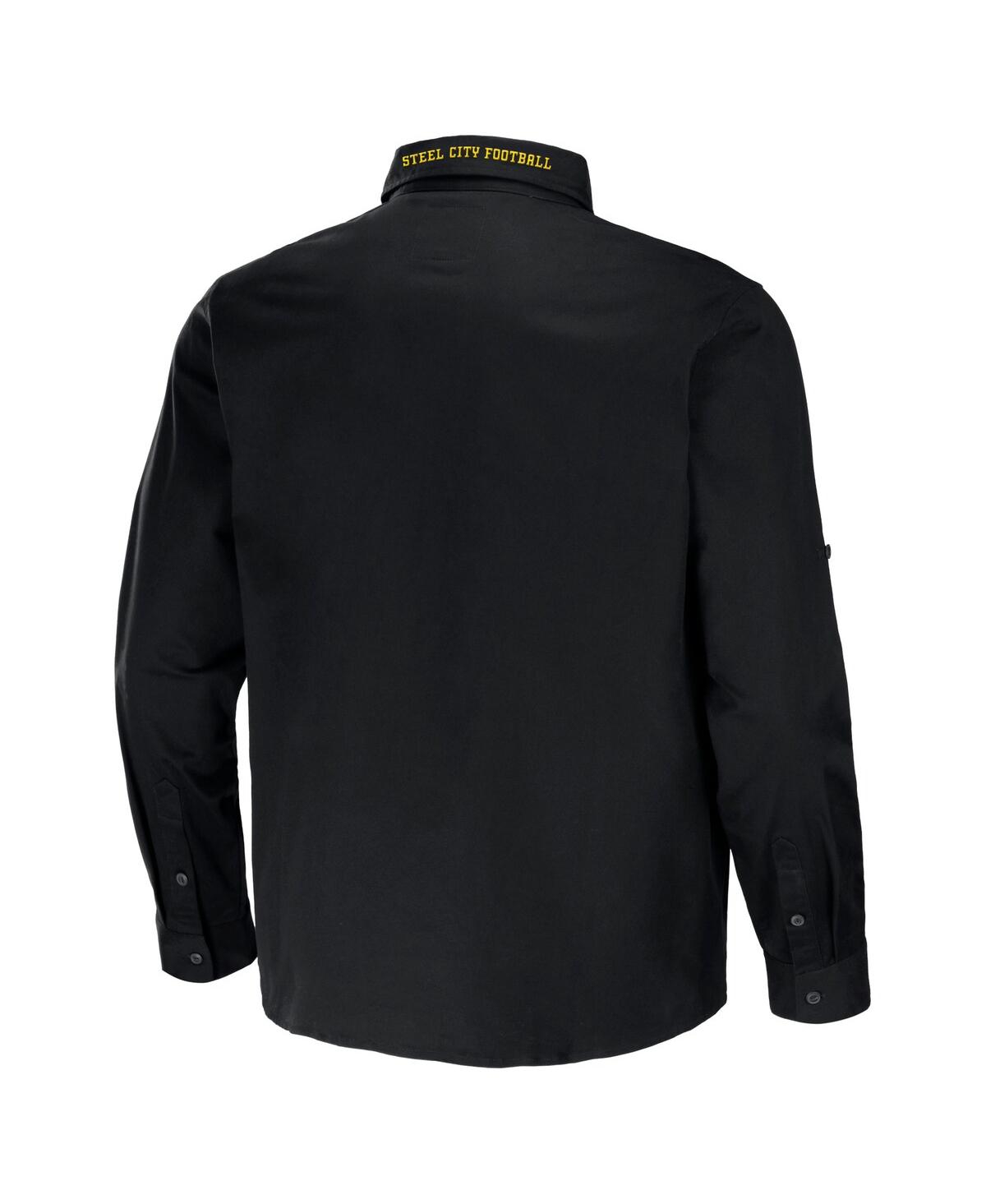 Fanatics Men's Nfl X Darius Rucker Collection By  Black Pittsburgh Steelers Convertible Twill Long Sl In Black