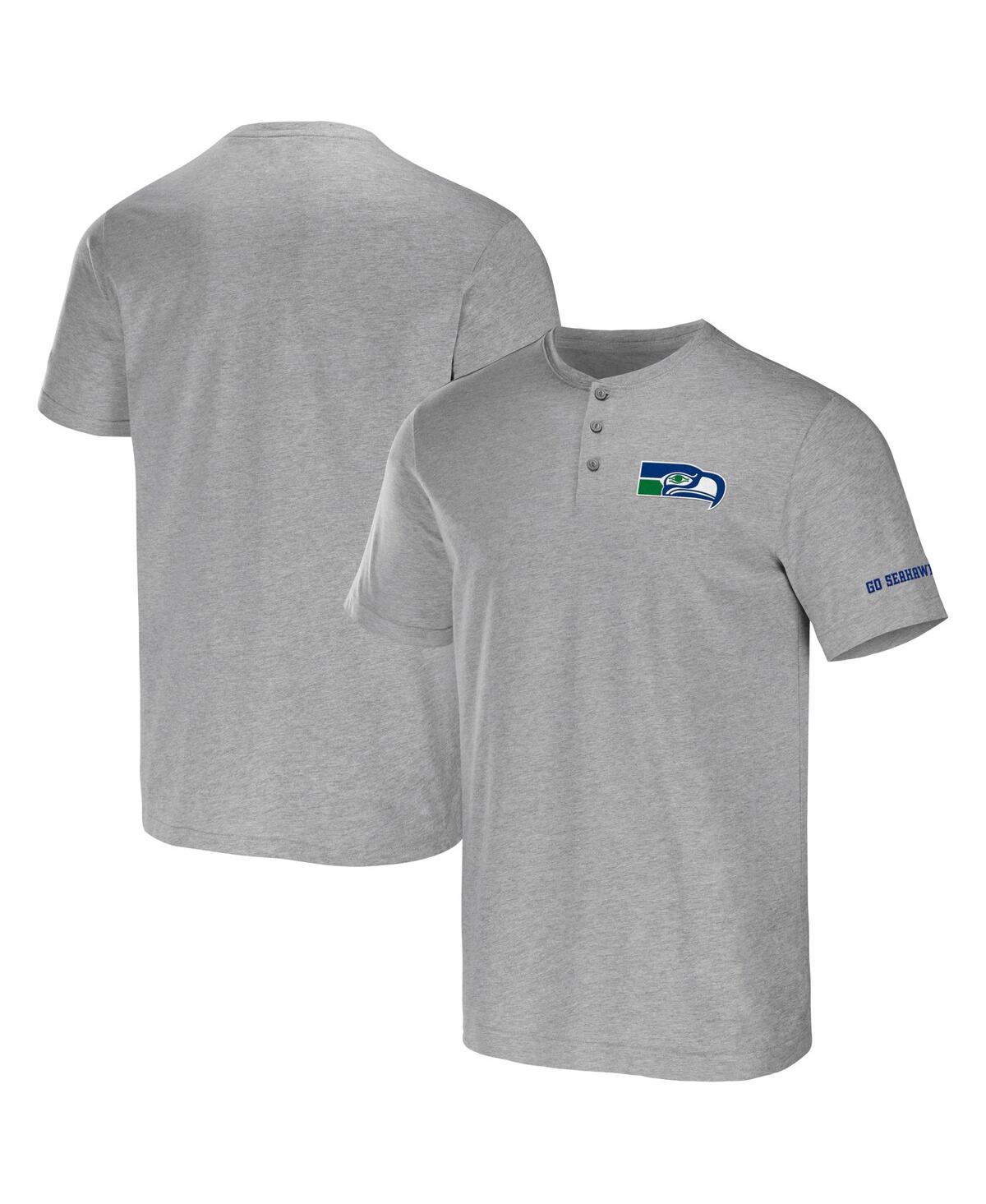 Fanatics Men's Nfl X Darius Rucker Collection By  Heather Gray Seattle Seahawks Henley T-shirt In Heather Gray