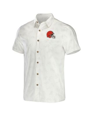 Men's NFL x Darius Rucker Collection by White Cleveland Browns Woven Button-Up T-shirt