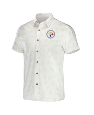 Men's NFL x Darius Rucker Collection by White Pittsburgh Steelers Woven Button-Up T-shirt