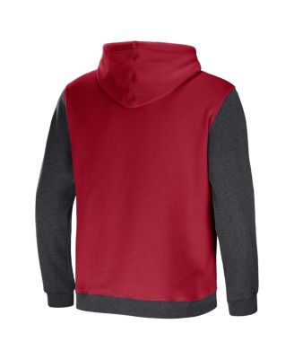 Men's NFL x Darius Rucker Collection by Cardinal, Charcoal Arizona Cardinals Colorblock Pullover Hoodie