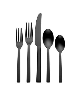 Chef's Table Black 20 Piece Everyday Flatware Set, Service For 4
