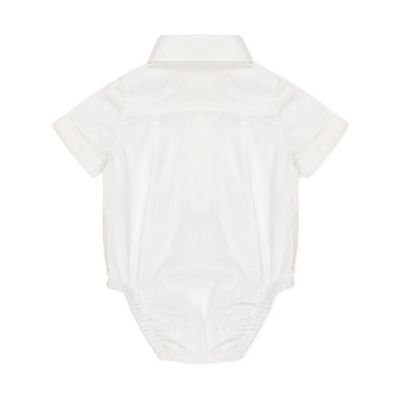 Baby Girls Short Sleeve Woven Bodysuit