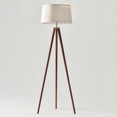 Emma 61" LED Contemporary Tripod Floor Lamp with Wooden Legs