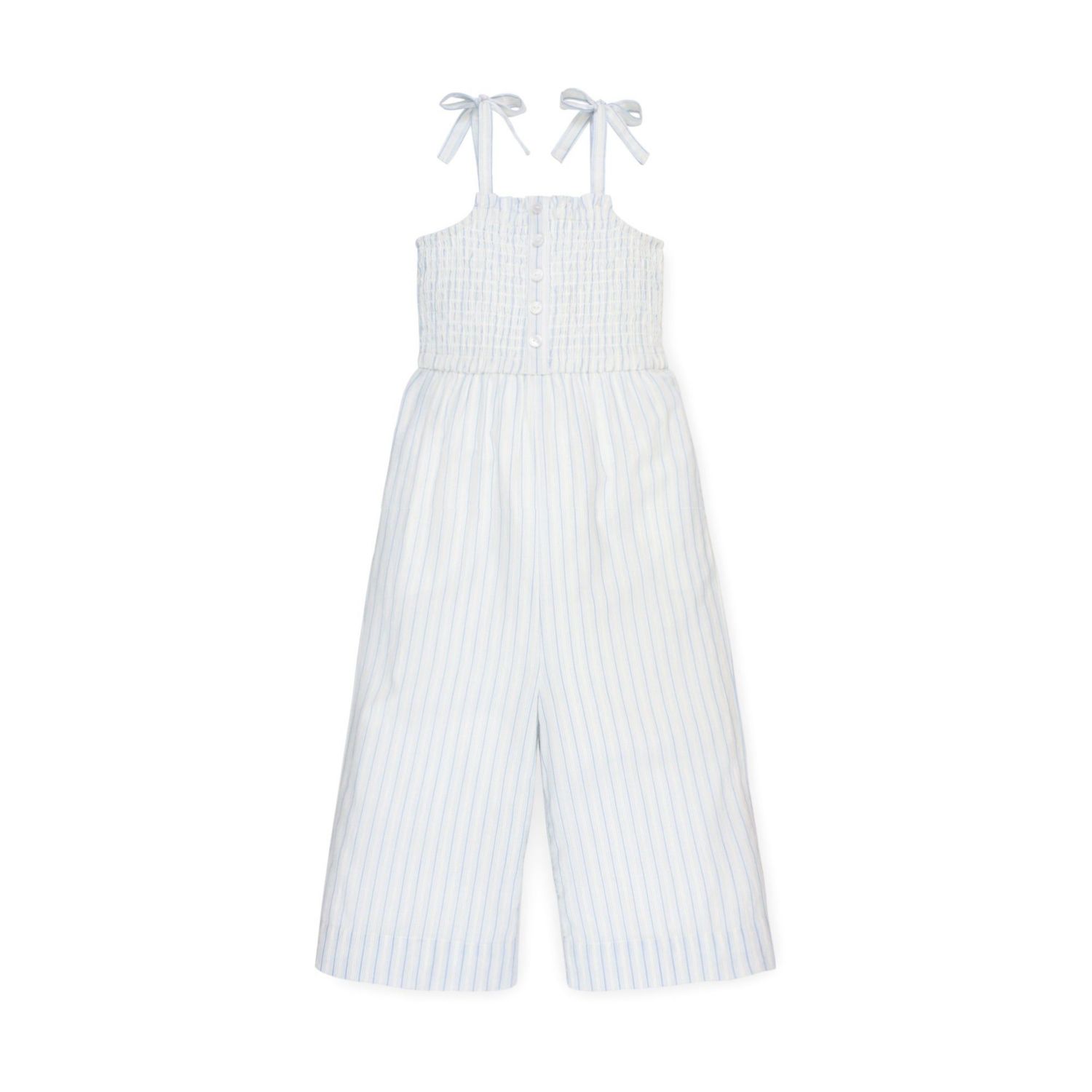 Women's Hope and Henry Organic Cotton Smocked Button Front Jumpsuit