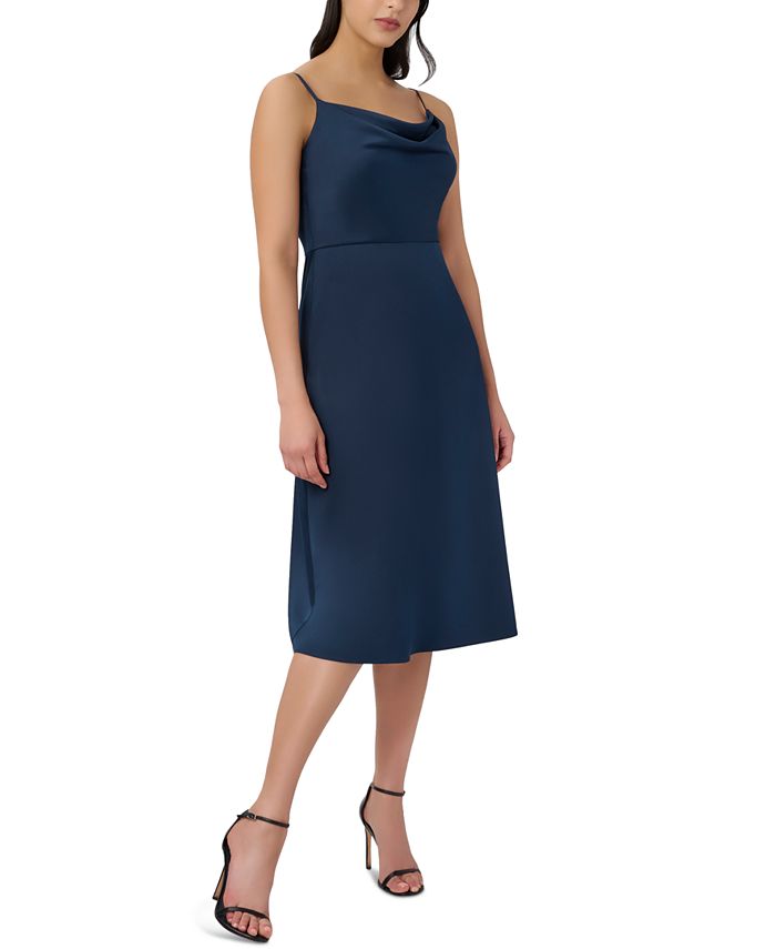 Adrianna Papell Women's Cowl-Neck Fit & Flare Dress - Macy's