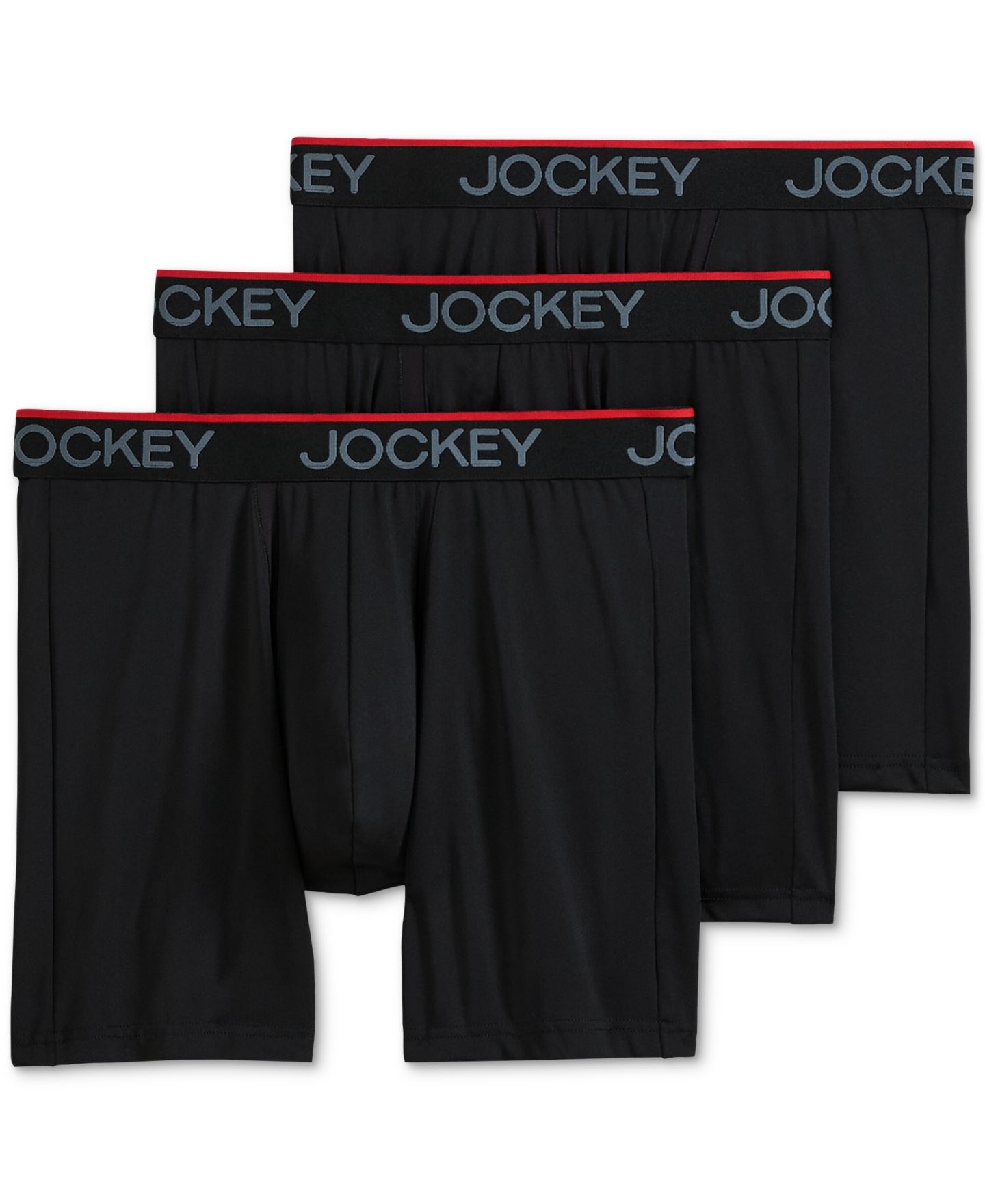 Мужские трусы Jockey Chafe Proof Pouch Microfiber 7" Boxer Brief - 3 Pack, цвет: Чёрный — фото 1